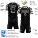 Custom Black Cream-White Snake Skin Sublimation Soccer Uniform Jersey - Image 5