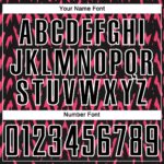 Custom Black Hot Pink-White Abstract Geometric Pattern Sublimation Soccer Uniform Jersey - Image 3