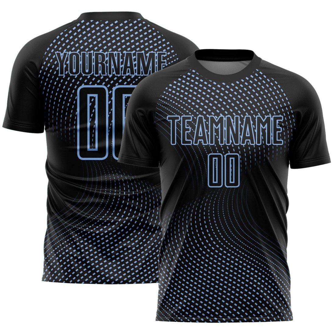 Custom-Black-Light-Blue-Geometric-Lines-Sublimation-Soccer-Uniform-Jer-1.jpg Custom Black Light Blue Geometric Lines Sublimation Soccer Uniform Jersey - Image 1