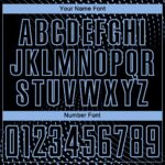 Custom Black Light Blue Geometric Lines Sublimation Soccer Uniform - Image 3