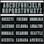 Custom Black Midnight Green-White Curved And Wavy Lines Sublimation Soccer Uniform Jersey - Image 4