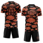 Custom Black Orange Cloud Pattern Sublimation Soccer Uniform Jersey - Image 2