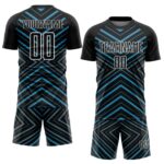 Custom Black Panther Blue-White Stripes Sublimation Soccer Uniform Jersey - Image 2