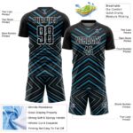 Custom Black Panther Blue-White Stripes Sublimation Soccer Uniform Jersey - Image 5