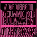 Custom Black Pink Geometric Lines Sublimation Soccer Uniform Jersey - Image 3