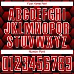 Custom Black Red-White Hexagons Pattern Sublimation Soccer Uniform Jersey - Image 3