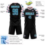 Custom Black US Navy Blue-Light Pink Tiger Sublimation Soccer Uniform Jersey - Image 5