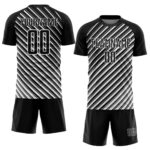 Custom Black White Slash Sublimation Soccer Uniform Jersey - Image 2