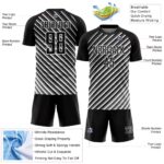 Custom Black White Slash Sublimation Soccer Uniform Jersey - Image 5