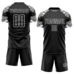Custom Black White Zebra And Geometric Pattern Sublimation Soccer Uniform Jersey - Image 2