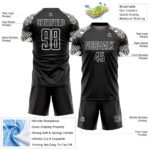 Custom Black White Zebra And Geometric Pattern Sublimation Soccer Uniform Jersey - Image 5