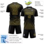 Custom Black Yellow Geometric Lines Sublimation Soccer Uniform Jersey - Image 5