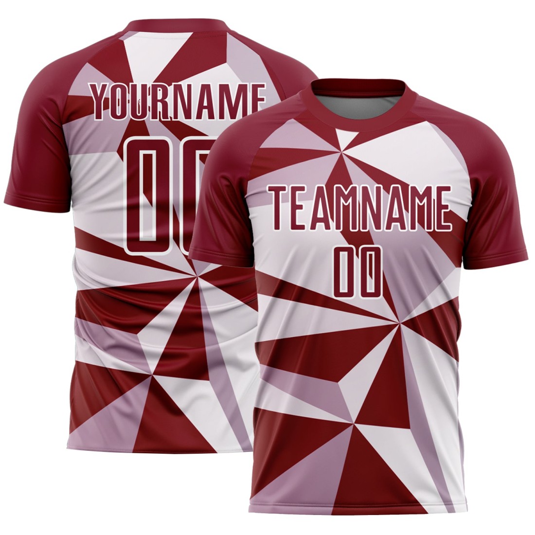 Custom-Crimson-White-Geometric-Pattern-Sublimation-Soccer-Uniform-Jers.jpg Custom Crimson White Geometric Pattern Sublimation Soccer Uniform Jersey - Image 1