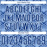 Custom Light Blue Royal-White Geometric Pattern Sublimation Soccer Uniform Jersey - Image 3