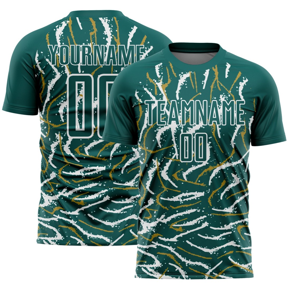 Custom-Midnight-Green-White-Curved-And-Wavy-Lines-Sublimation-Soccer-U.jpg Custom Midnight Green White Curved And Wavy Lines Sublimation Soccer Uniform Jersey - Image 1