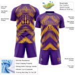 Custom Purple Gold Abstract Triangle Sublimation Soccer Uniform Jersey - Image 5