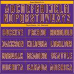 Custom Purple Gold Lines Sublimation Soccer Uniform Jersey - Image 4