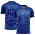 Custom Royal Light Blue Slash Sublimation Soccer Uniform Jersey