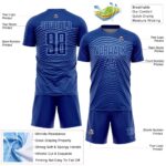 Custom Royal Light Blue Slash Sublimation Soccer Uniform Jersey - Image 5