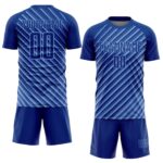 Custom Royal Light Blue Slash Sublimation Soccer Uniform Jersey - Image 2