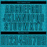 Custom Teal Black Geometric Pattern Sublimation Soccer Uniform Jersey - Image 3